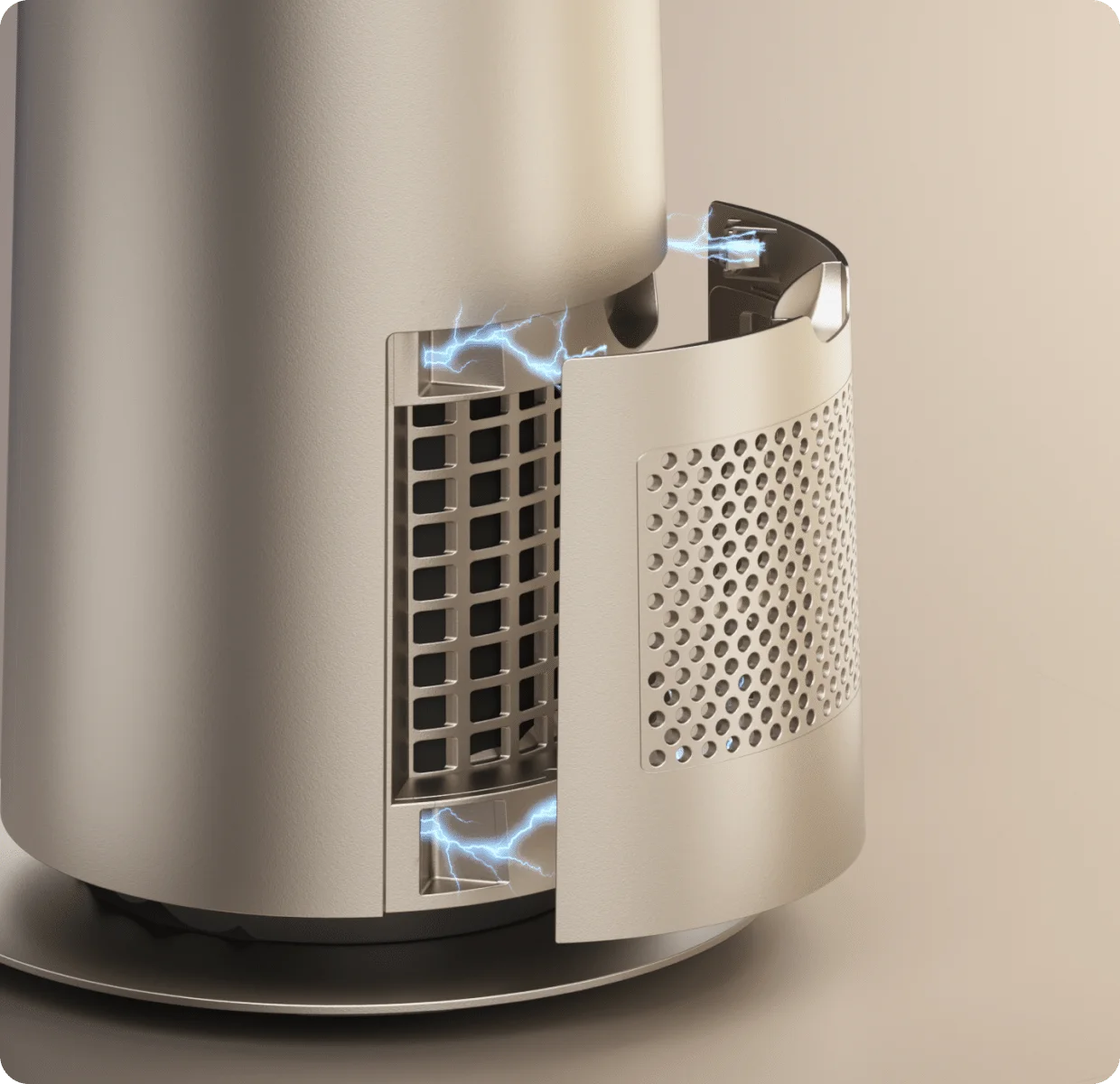 Les capteurs optiques haute sensibilité du Dreame MF10 Ventilateur sans pales maintiennent les deux ailes parfaitement synchronisées pour un débit stable et continu.
