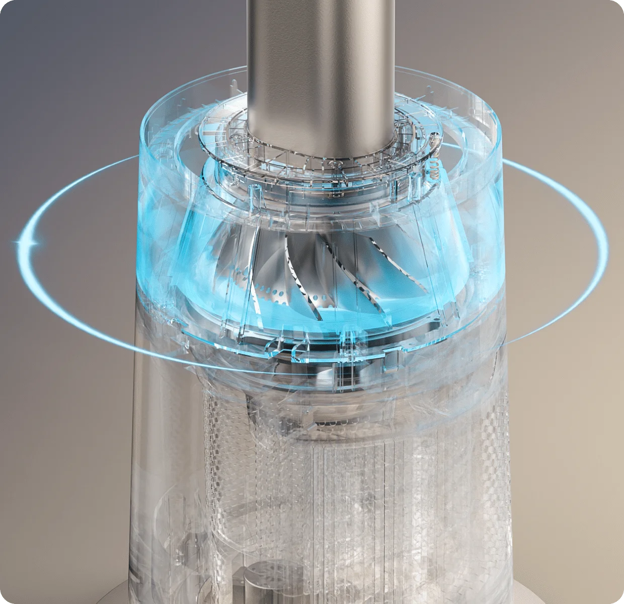 Le moteur pas à pas haute qualité du Dreame MF10 Ventilateur sans pales assure une oscillation précise et stable pour une répartition d'air durablement uniforme.