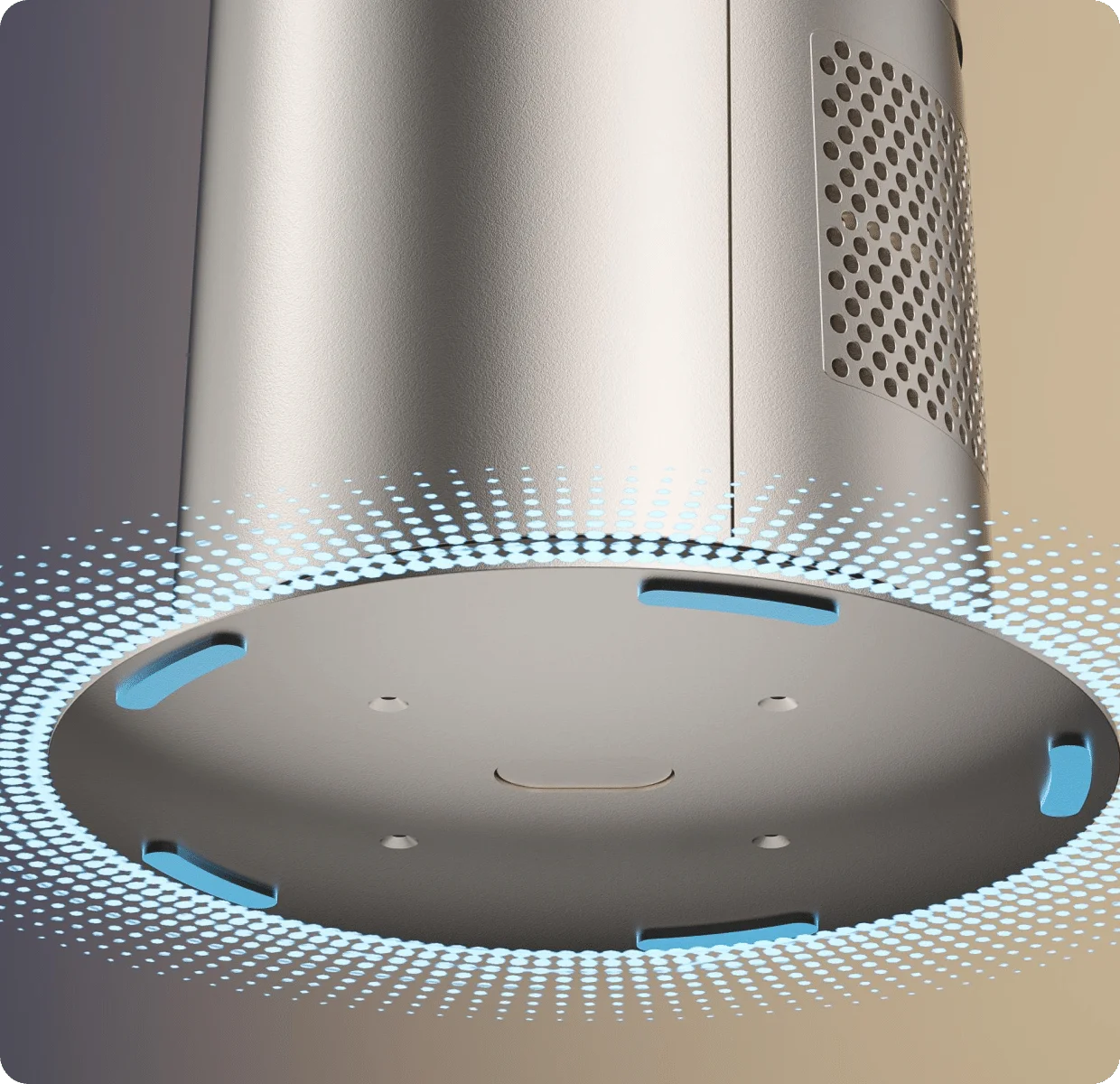 Les nervures de guidage incurvées du Dreame MF10 Ventilateur sans pales orientent l'air uniformément et réduisent les turbulences pour un fonctionnement silencieux.