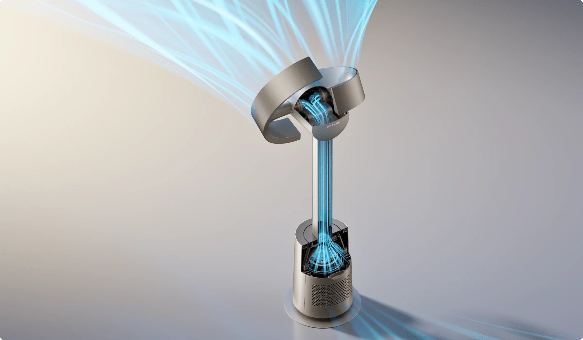Le système VectorOrbit™ du Dreame MF10 Ventilateur sans pales guide chaque GyroWing™ sur sa propre trajectoire 3D pour une flexibilité maximale du débit.