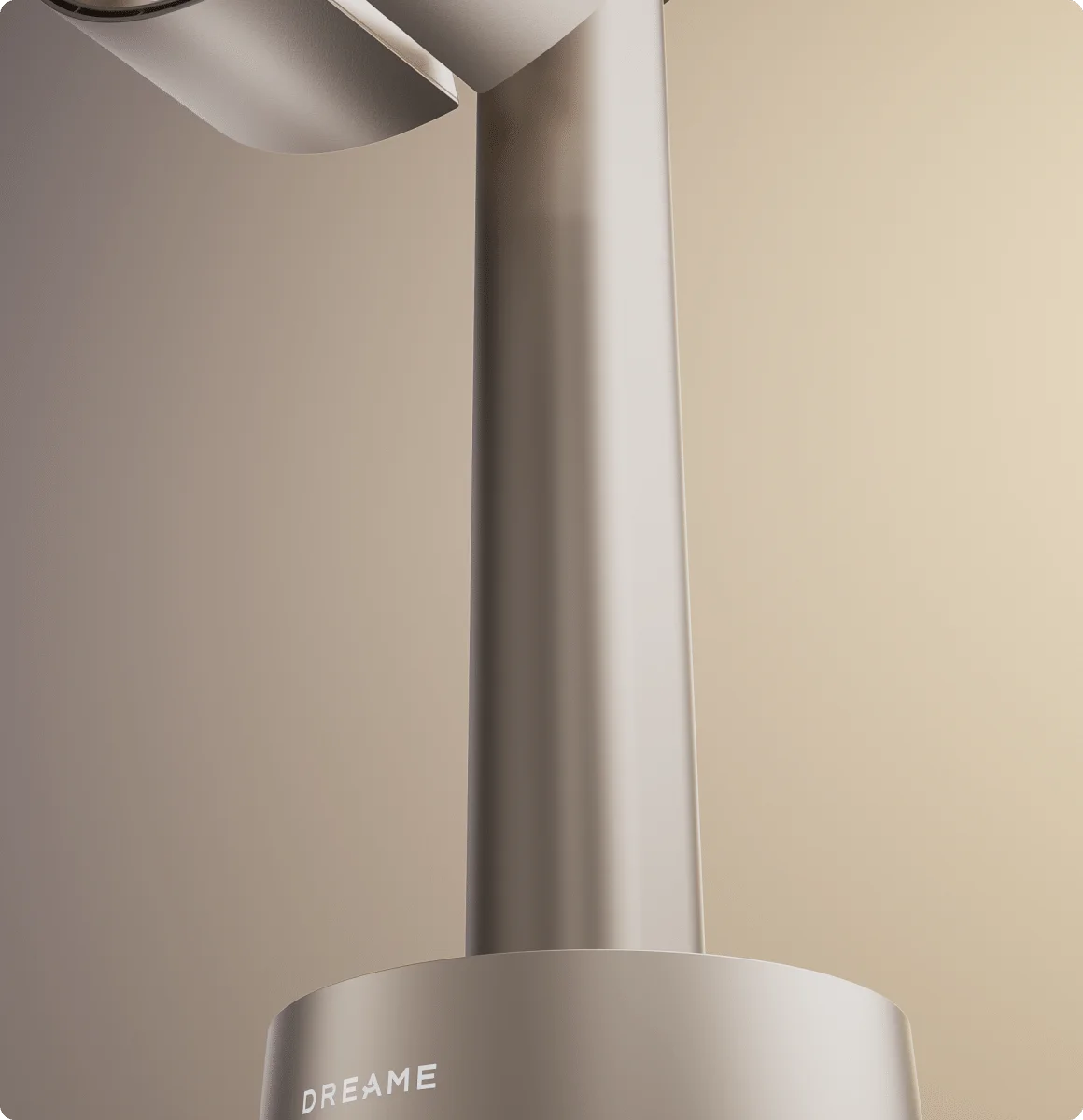 Dreame MF10 Ventilateur sans pales: gros plan sur la grille en aluminium lisse, surface sans joint facile à nettoyer.
