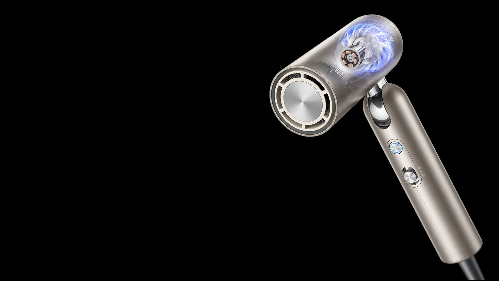 Sèche-cheveux Dreame Pocket Pro avec moteur haute vitesse 110 000 tr/min, flux d’air de 70 m/s, sèche les cheveux courts en seulement 40 secondes.
