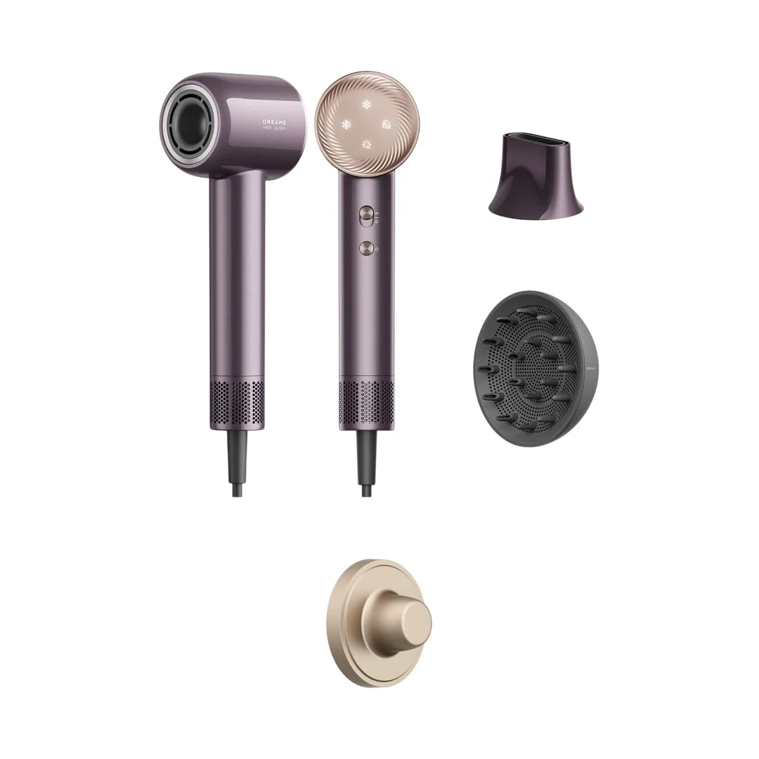 Dreame Hair Glory Combo Sèche-cheveux Violet + Support de sèche-cheveux