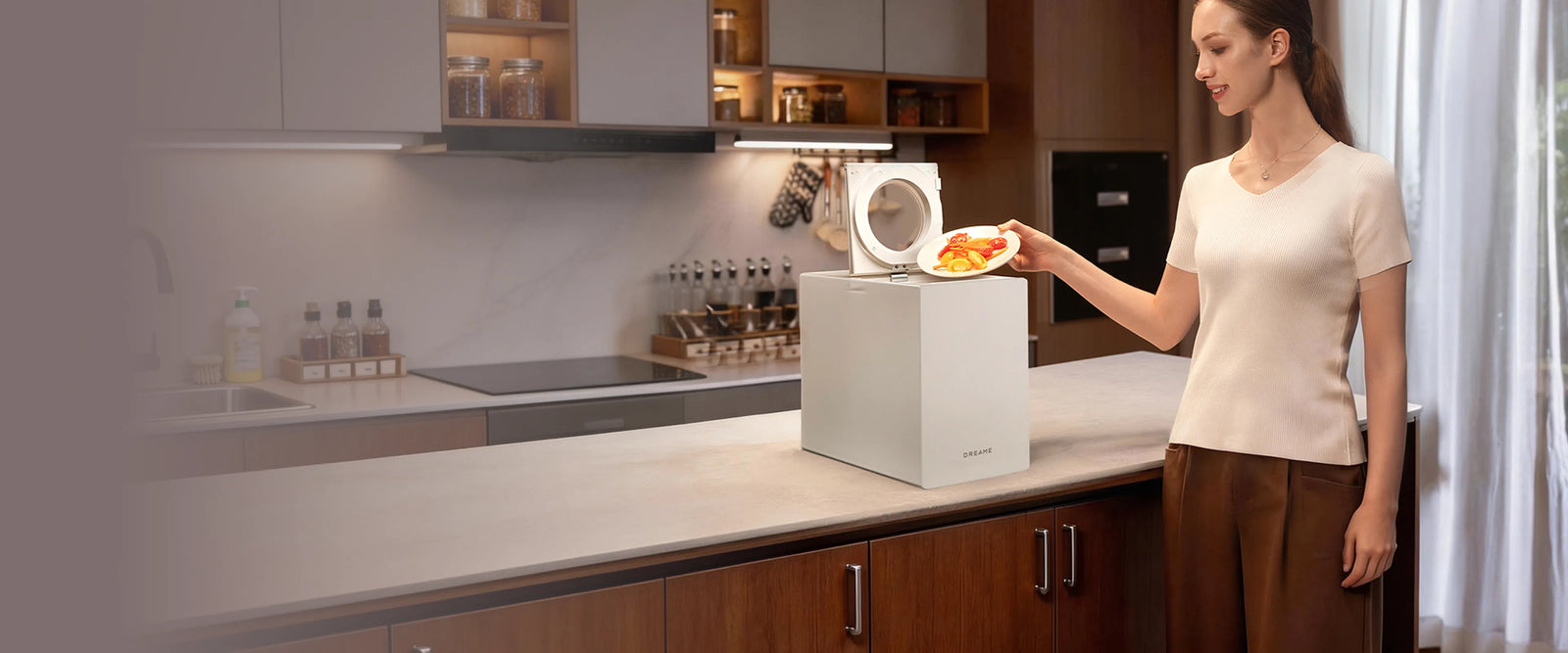 Le Dreame SF25 WiFi traite sans effort une grande variété de déchets alimentaires comme les légumes, la viande, les coquilles d'œufs, les petits os et les aliments fibreux.