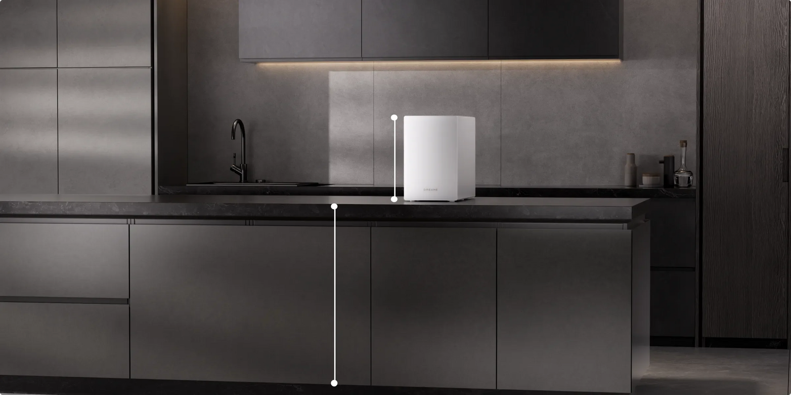 Avec ses 30,5 cm de hauteur, le Dreame SF25 WiFi s'adapte à la plupart des plans de travail de 89 cm pour une utilisation ergonomique sans se pencher.