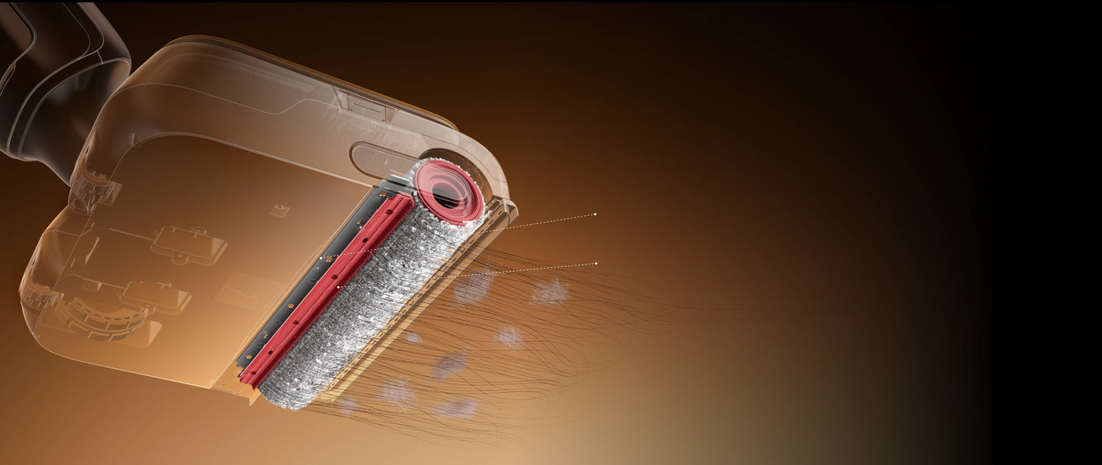 Le système à deux racleurs assure la propreté de la brosse