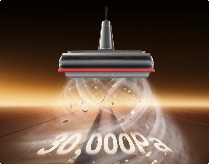 T16 Pro Heat cleaning wet and dry floor debris with 30,000Pa suction