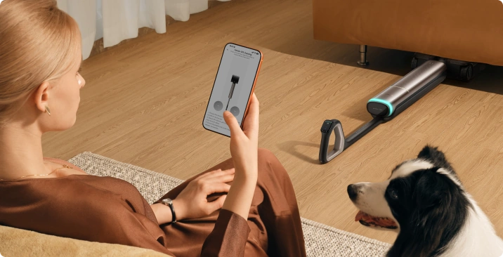 Contrôle à distance via l'application, sans se pencher