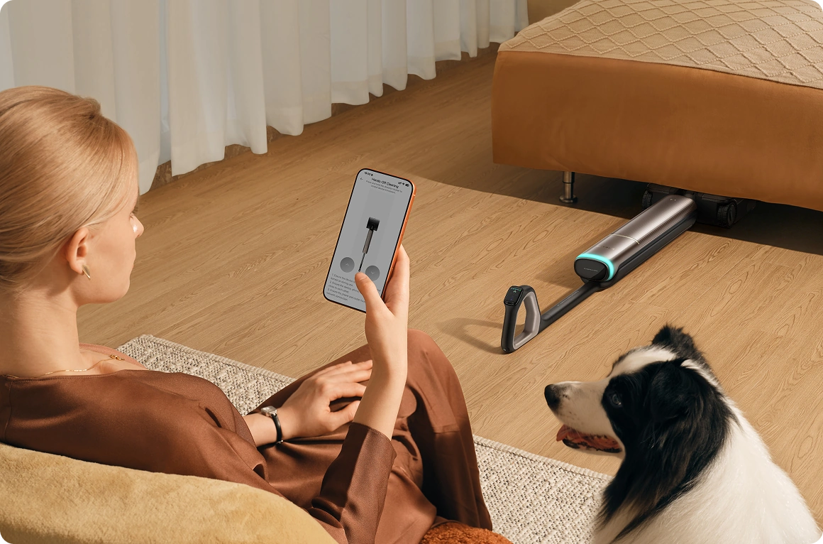 Contrôle à distance via l'application, sans se pencher