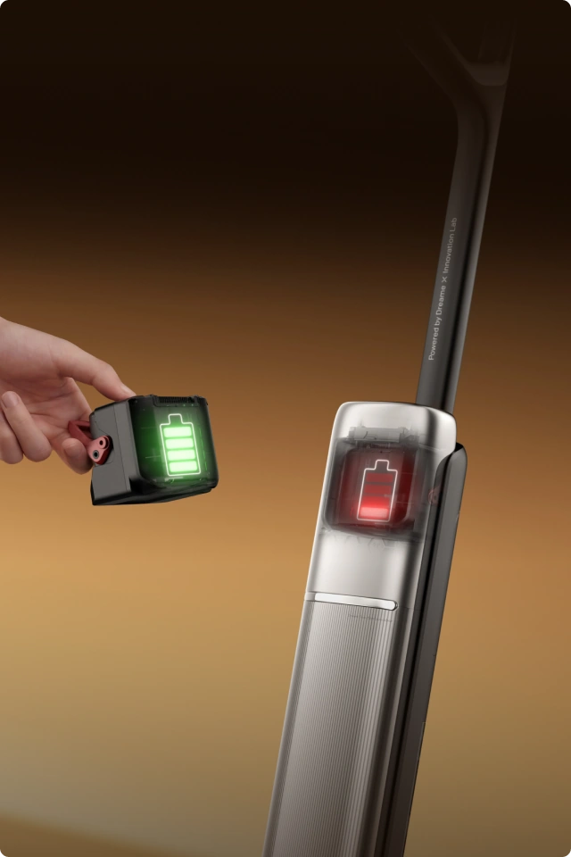 Jusqu'à 70 min d’autonomie supplémentaire. Remplacez la batterie et poursuivez le nettoyage