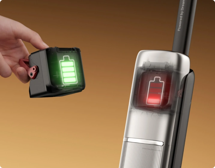 Batterie amovible Changez les batteries pour un nettoyage sans interruption