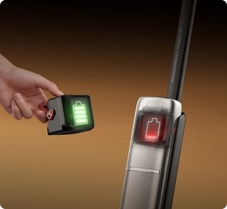 Jusqu'à 70 min d’autonomie supplémentaire. Remplacez la batterie et poursuivez le nettoyage