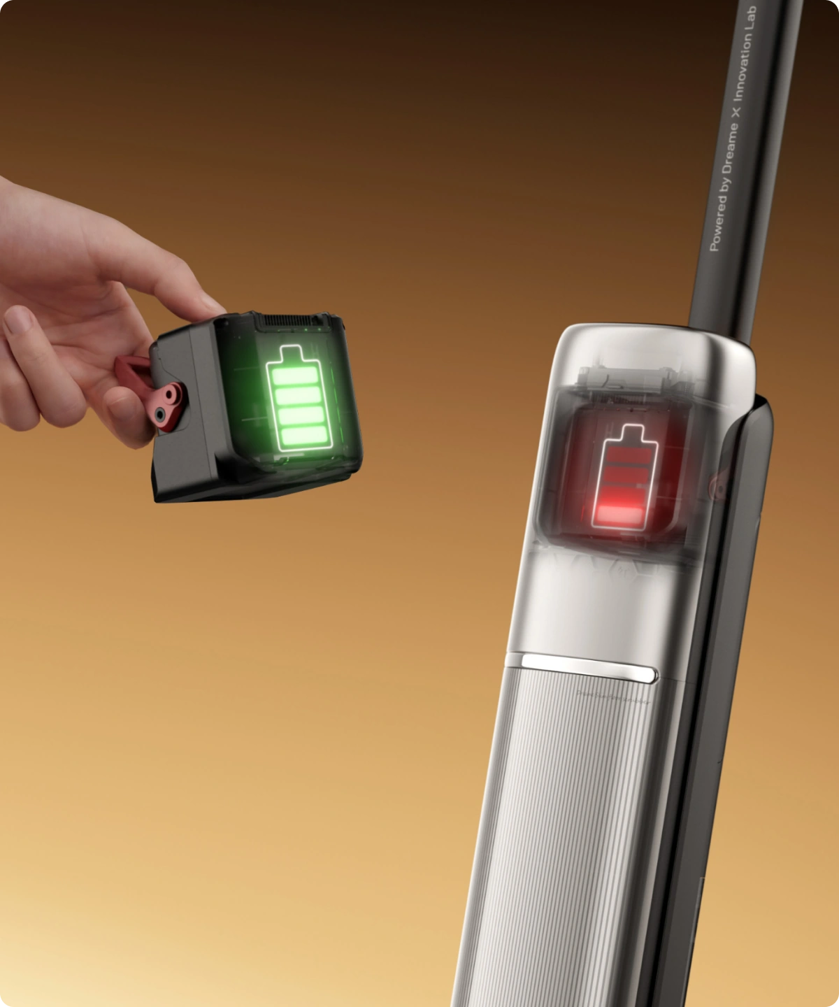 Batterie amovible Changez les batteries pour un nettoyage sans interruption