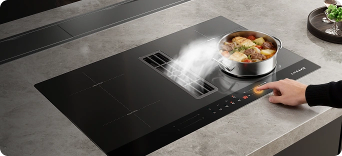 Design intégré hotte/plaque de cuisson
