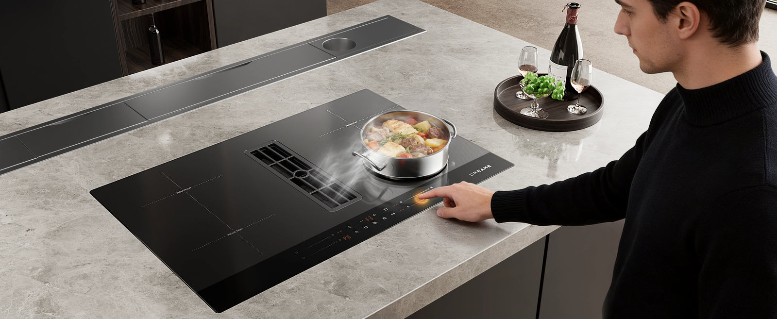 Connexion intelligente hotte–plaque