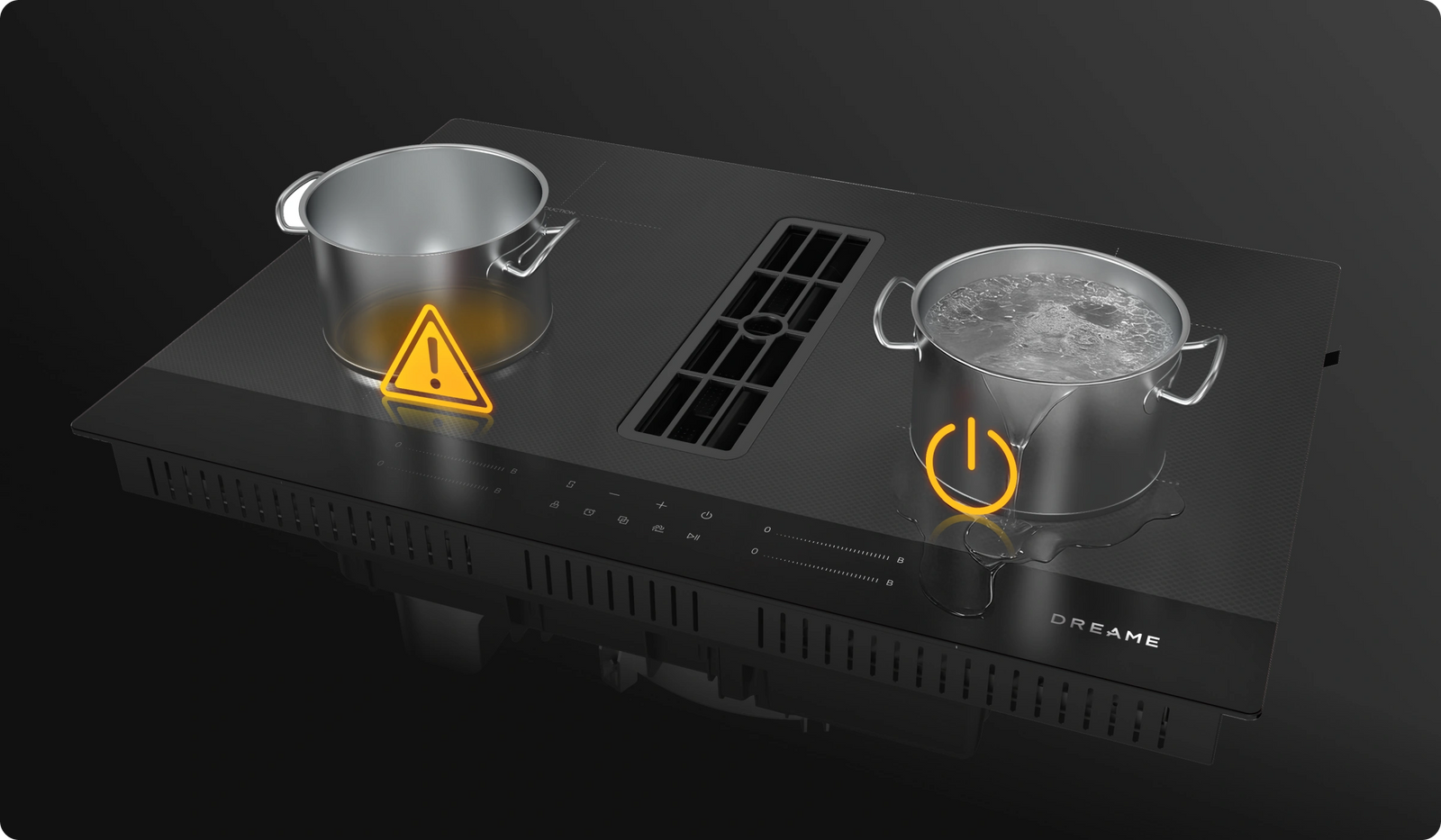 Protection intelligente cuisson à sec/débordements