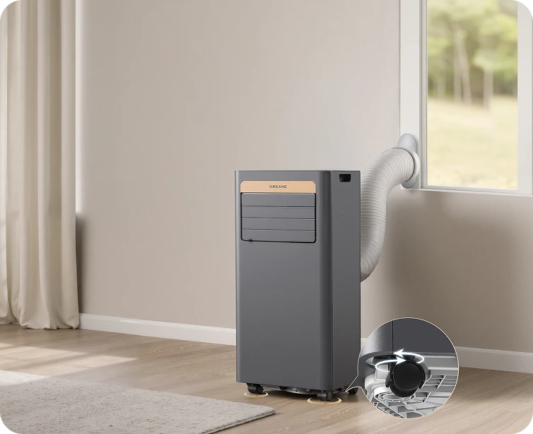 Dreame Climatiseur portable P-Wind10 9 000 BTU avec installation facile en 3 étapes seulement – prêt à l'emploi rapidement