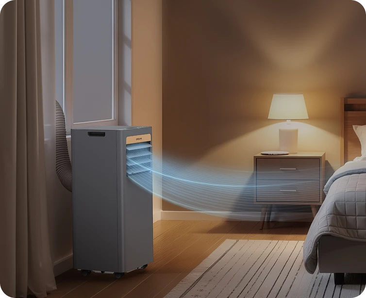 Dreame Climatiseur portable P-Wind10 9 000 BTU en mode sommeil – faible niveau sonore et lumières tamisées pour un sommeil réparateur