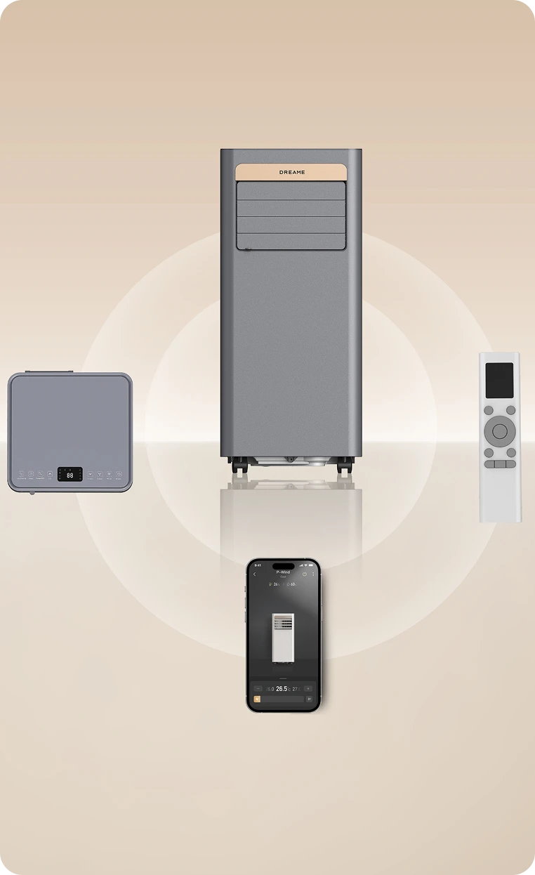 Dreame Climatiseur portable P-Wind10 9 000 BTU contrôlable via l'écran LED, la télécommande et l'application Dreame sur smartphone