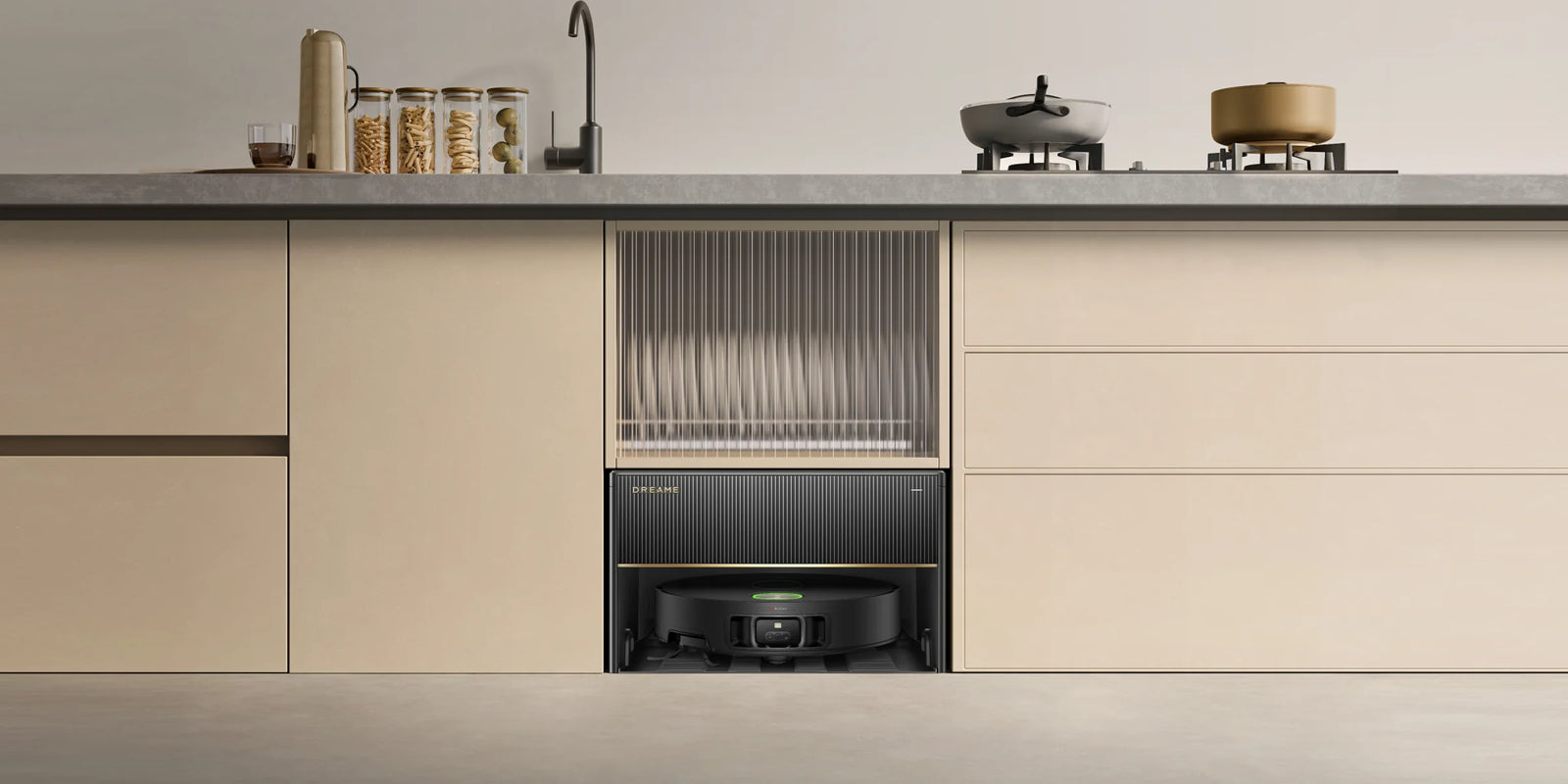 Le robot aspirateur peut être intégré sans effort dans la cuisine, la salle de bain et le balcon