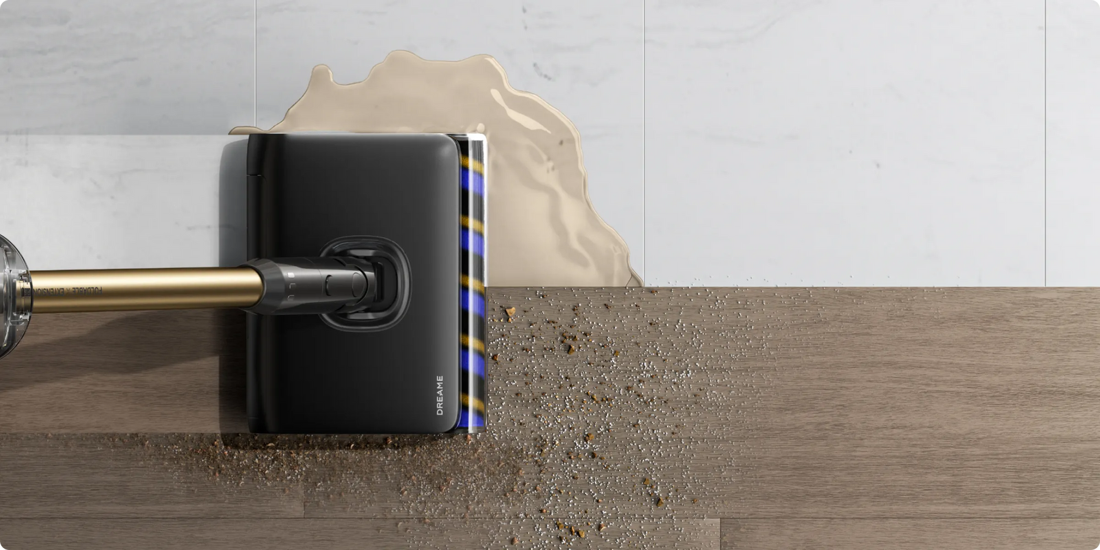 Design adaptatif à deux modes Dreame   Z30 Pro Aqua-A avec aspiration dédiée et lavage intégré pour les sols.