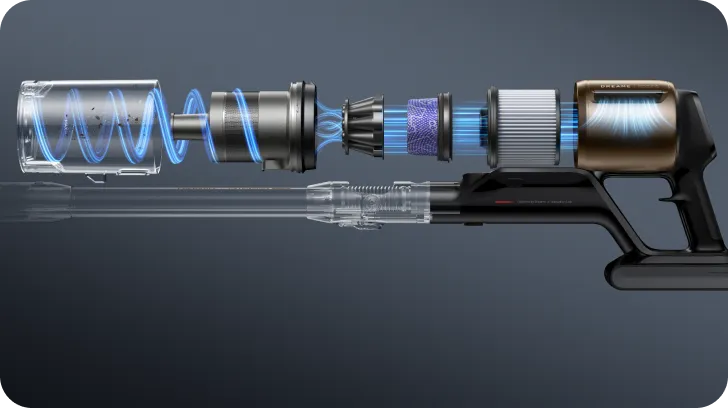 Dreame Z30 Pro Aqua-A Aspirateur balai laveur filtration complète à 99.99 pour cent pour un air purifié.