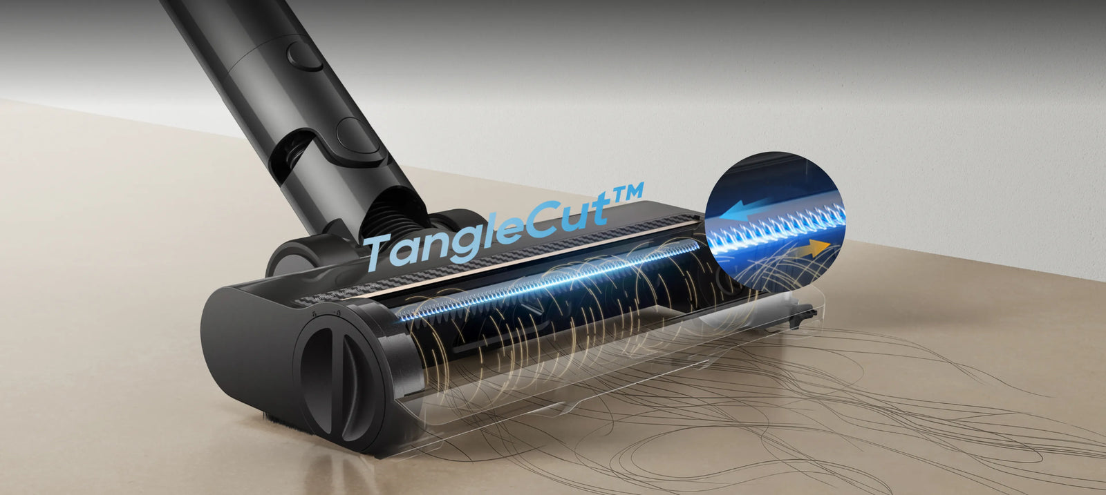 Dreame Z30 Pro Aqua-A Aspirateur balai laveur avec brosse TangleCut à deux lames pour un nettoyage sans nœuds.