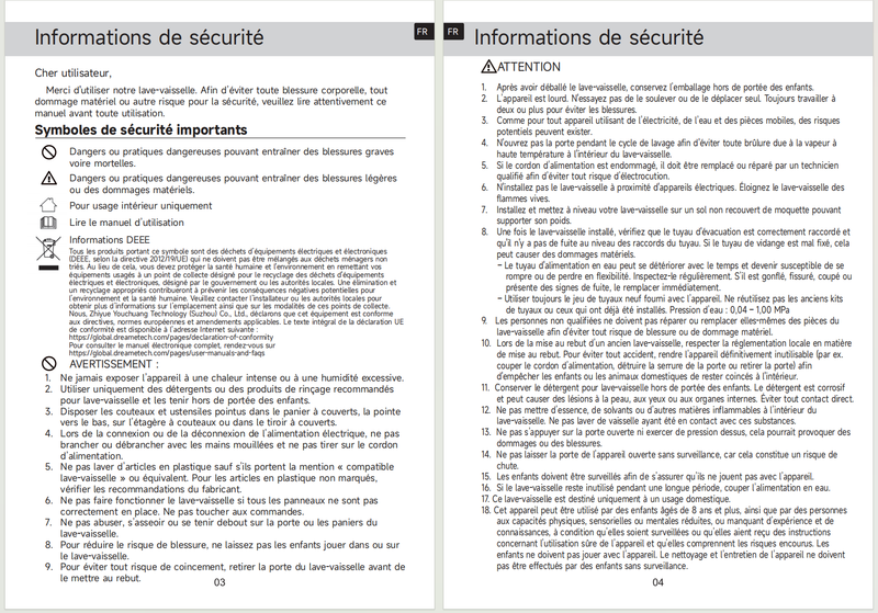 Avertissements et consignes de sécurité