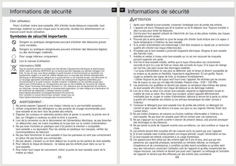 Avertissements et consignes de sécurité